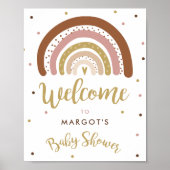 Rainbow Baby shower Muted Pastel Rainbow Welkom Poster (Voorkant)