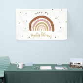 Rainbow Baby shower Muted Pastel Rainbow Welkom Spandoek (Beurs)