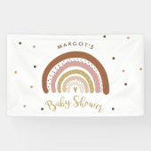 Rainbow Baby shower Muted Pastel Rainbow Welkom Spandoek (Horizontaal)