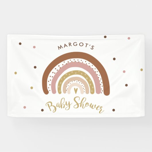Rainbow Baby shower Muted Pastel Rainbow Welkom Spandoek (Horizontaal)