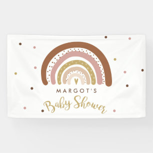 Rainbow Baby shower Muted Pastel Rainbow Welkom Spandoek