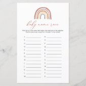 Rainbow Baby shower Name Race Game (Voorkant)