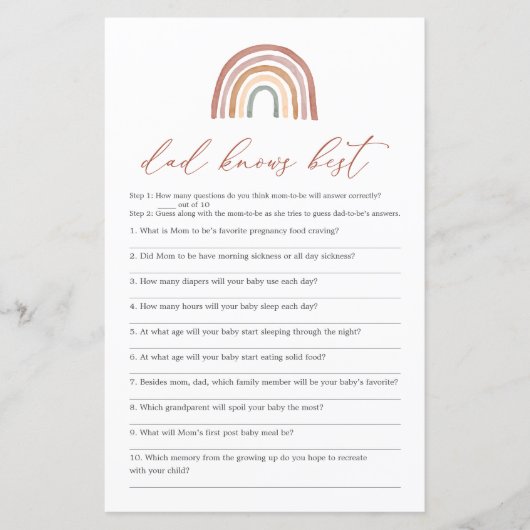 Rainbow Baby shower Papa kent beste game (Voorkant)