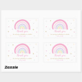 Rainbow Baby shower Pastel Favor Rechthoekige Sticker (Vel)