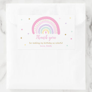 Rainbow Baby shower Pastel Favor Rechthoekige Sticker