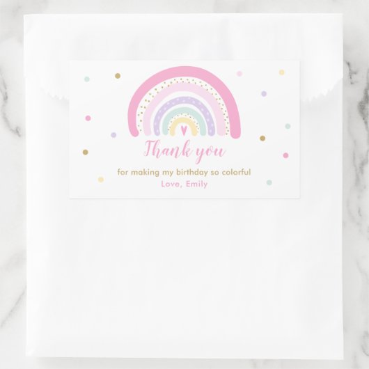 Rainbow Baby shower Pastel Favor Rechthoekige Sticker (Tas)