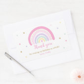 Rainbow Baby shower Pastel Favor Rechthoekige Sticker (Envelop)