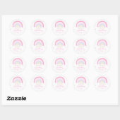 Rainbow Baby shower Pastel Ronde Sticker (Vel)