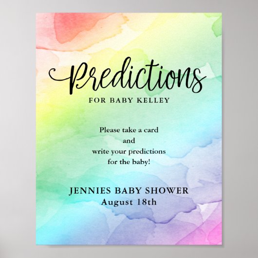 Rainbow Baby shower Predication Kaart Display Poster (Voorkant)