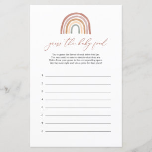 Rainbow Baby shower raden de Baby Food spel