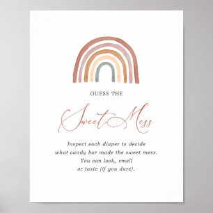 Rainbow Baby shower raden de zoete puinhoop teken Poster