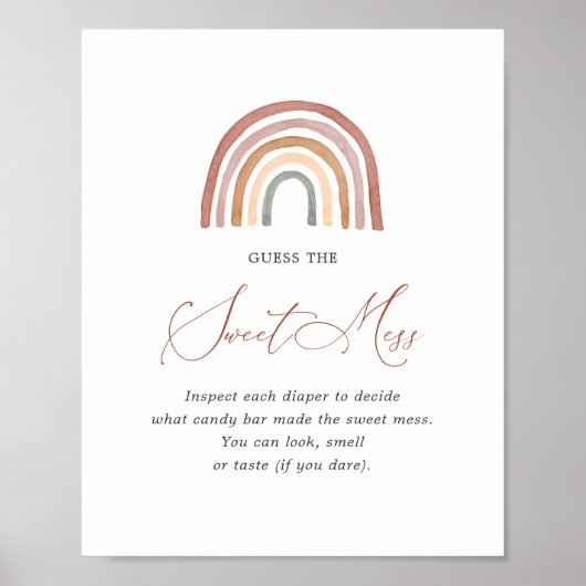 Rainbow Baby shower raden de zoete puinhoop teken Poster (Voorkant)