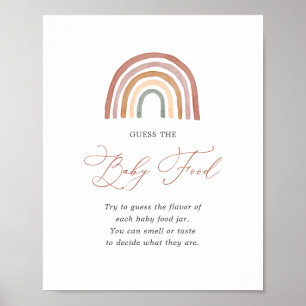 Rainbow Baby shower raden het Baby Food teken Poster