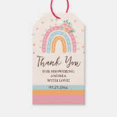 Rainbow Baby shower Roze Cadeaulabel (Voorkant)