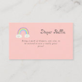 Rainbow Baby shower Roze, dunne, Raffle Kaart (Achterkant)