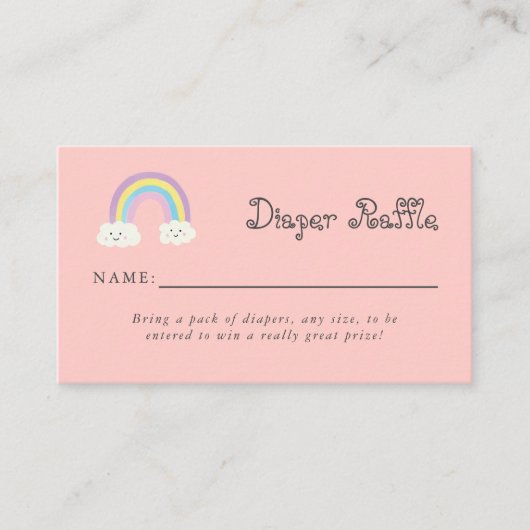 Rainbow Baby shower Roze, dunne, Raffle Kaart (Voorkant)