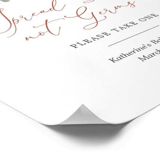 Rainbow Baby shower Sanitization Station Sign Poster (Hoek)