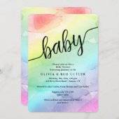 Rainbow Baby shower Script Baby Kaart (Voorkant / Achterkant)