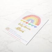 Rainbow Baby shower-uitnodiging Folie Uitnodiging (Gedraaid)