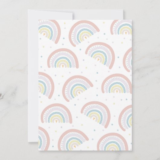 Rainbow Baby shower Uitnodiging Genderneutraal (Achterkant)