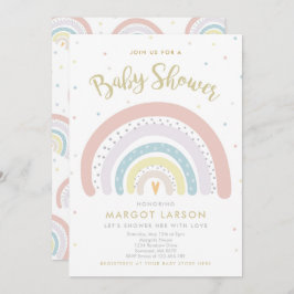 Rainbow Baby shower Uitnodiging Genderneutraal