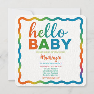 Rainbow baby shower uitnodiging gepersonaliseerde 