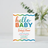 Rainbow baby shower uitnodiging gepersonaliseerde (Staand voorkant)