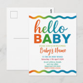 Rainbow baby shower uitnodiging gepersonaliseerde (Voorkant / Achterkant)