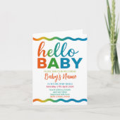 Rainbow baby shower uitnodiging gepersonaliseerde  (Voorkant)