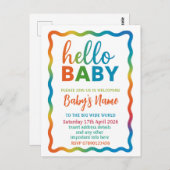 Rainbow baby shower uitnodiging gepersonaliseerde  (Voorkant / Achterkant)