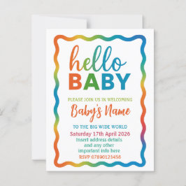 Rainbow baby shower uitnodiging gepersonaliseerde 