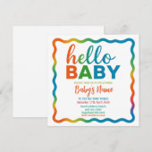 Rainbow baby shower uitnodiging gepersonaliseerde  (Voorkant / Achterkant)