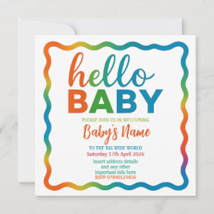 Rainbow baby shower uitnodiging gepersonaliseerde 