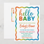 Rainbow baby shower uitnodiging gepersonaliseerde  (Voorkant / Achterkant)