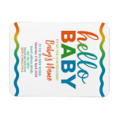 Rainbow baby shower uitnodiging gepersonaliseerde magneet (Horizontaal)