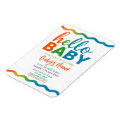 Rainbow baby shower uitnodiging gepersonaliseerde magneet (Linkerzijde)