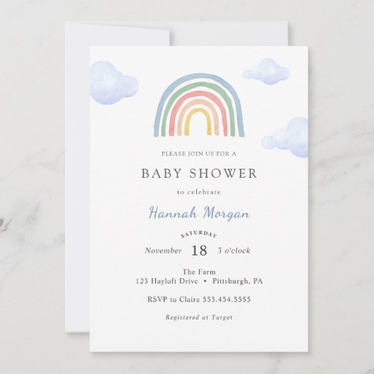 Rainbow Baby shower-uitnodiging Kaart (Voorkant)