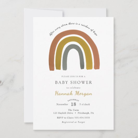 Rainbow Baby shower-uitnodiging Kaart (Voorkant)