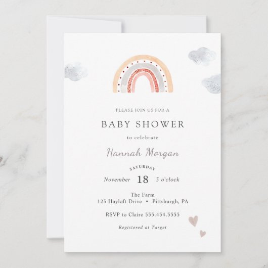 Rainbow Baby shower-uitnodiging Kaart (Voorkant)