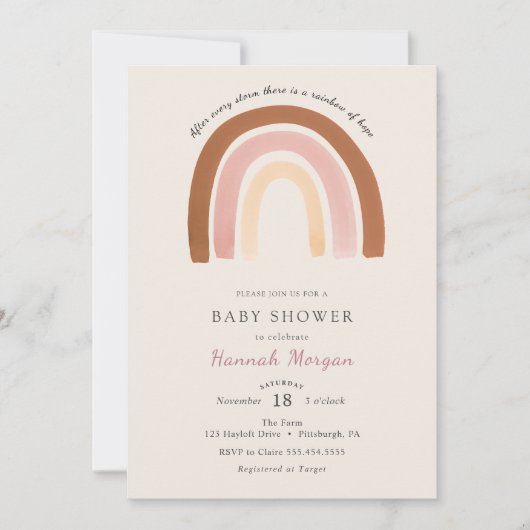 Rainbow Baby shower-uitnodiging Kaart (Voorkant)