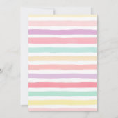 Rainbow-baby shower-uitnodigingskaarten, pastelkle kaart (Achterkant)
