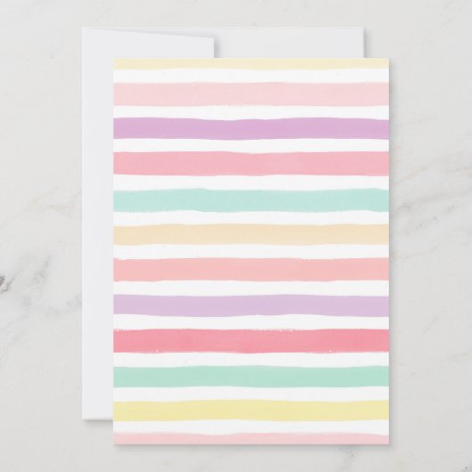 Rainbow-baby shower-uitnodigingskaarten, pastelkle kaart (Achterkant)