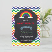 Rainbow baby shower-uitnodigkaart kaart (Staand voorkant)