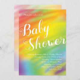 Rainbow Baby shower Waterverf Genderneutraal Kaart