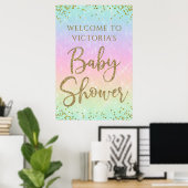 Rainbow Baby shower Welkomstteken Poster (Thuiskantoor)
