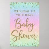 Rainbow Baby shower Welkomstteken Poster (Voorkant)