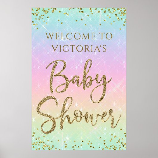 Rainbow Baby shower Welkomstteken Poster (Voorkant)