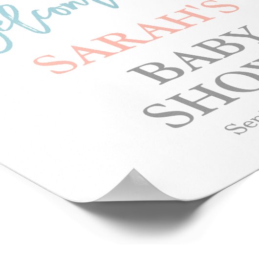 Rainbow-Baby shower: welkomstteken Poster (Hoek)