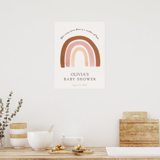 Rainbow Baby shower Welkomstteken Poster (Keuken)
