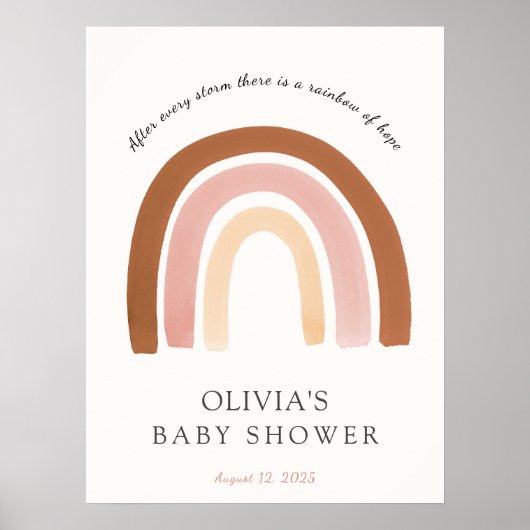 Rainbow Baby shower Welkomstteken Poster (Voorkant)